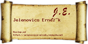 Jelenovics Ernák névjegykártya